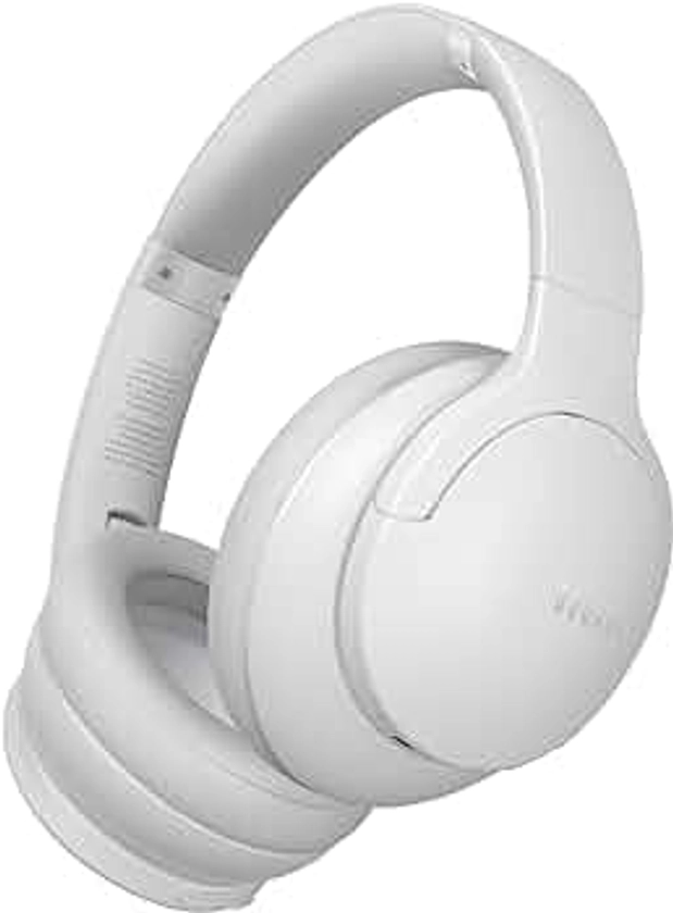 DOQAUS Bluetooth Headphones Over Ear, 90H Playtime Bluetooth 5.3 Wireless Headphones, 3 EQ Mode, HiFi Stereo Bass Headphones Wireless with Mic, Soft Earmuff,Foldable Headphone for Phone/PC(Light Grey)