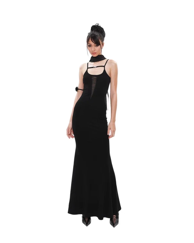 NOLA Maxi Long Dress-Black