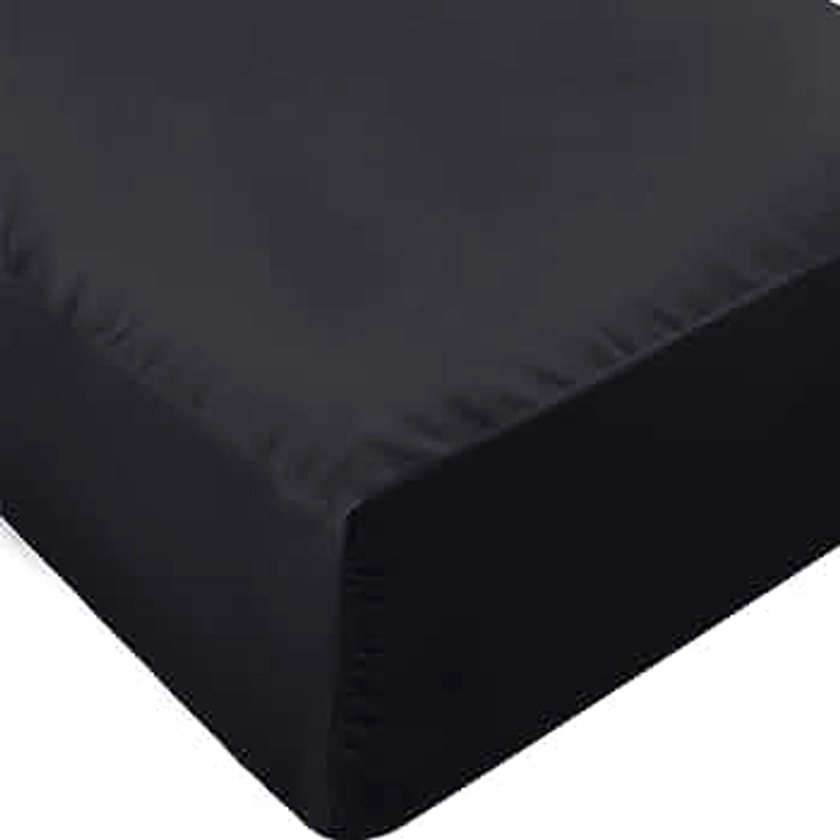 Utopia Bedding Twin Fitted Sheet - Bottom Sheet - Deep Pocket - Soft Microfiber -Shrinkage and Fade Resistant-Easy Care -1 Fitted Sheet Only (Black)
