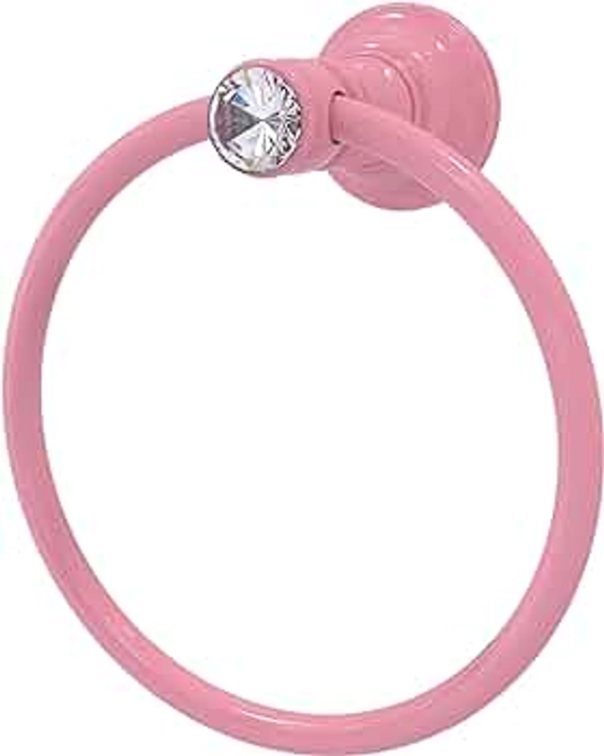 Allied Brass CC-16-PNK Carolina Crystal Collection Towel Ring, Pink