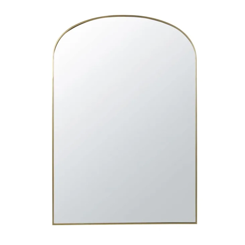 Grand miroir arche en métal doré 118x170