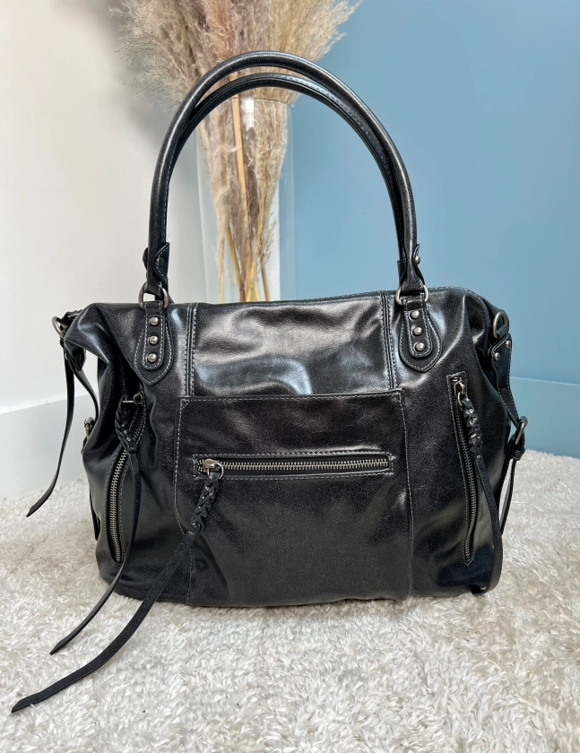 Grand sac Elsa noir brillant