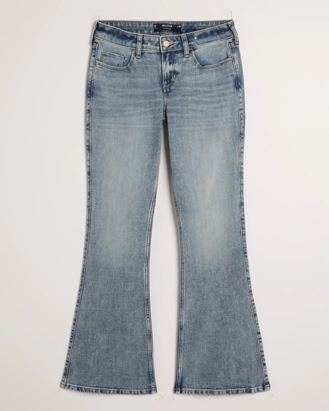 Women's Low-Rise Medium Wash Flare Jeans | Women's Bottoms | HollisterCo.com