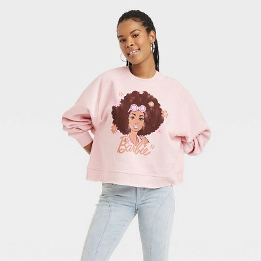 Women's Barbie Afro Graphic Sweatshirt - Pink S