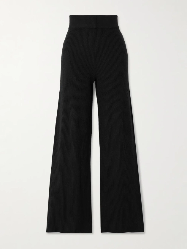 LE KASHA Banvir ribbed organic cashmere wide-leg pants | NET-A-PORTER