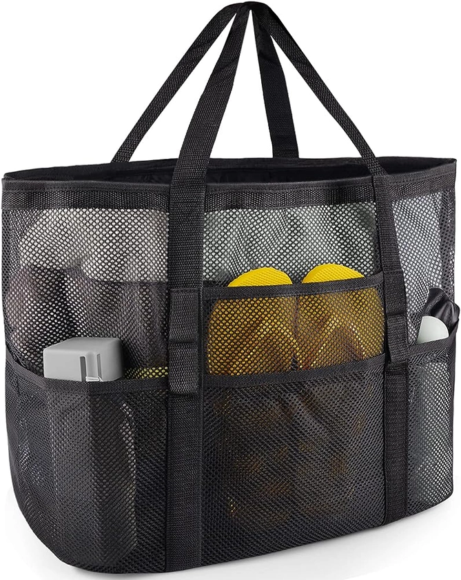 Mesh Beach Bag - Large Beach Tote Bag for Family Beach Bag for Toys & Vacation Essentials