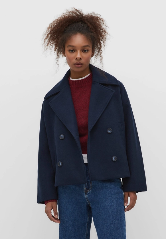 Manteau court croisé - Mode femme | Stradivarius France