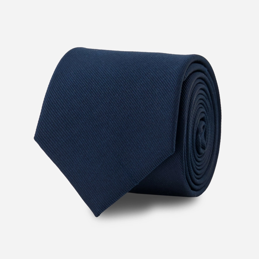 Grosgrain Solid Midnight Navy Tie | Silk Ties | Tie Bar
