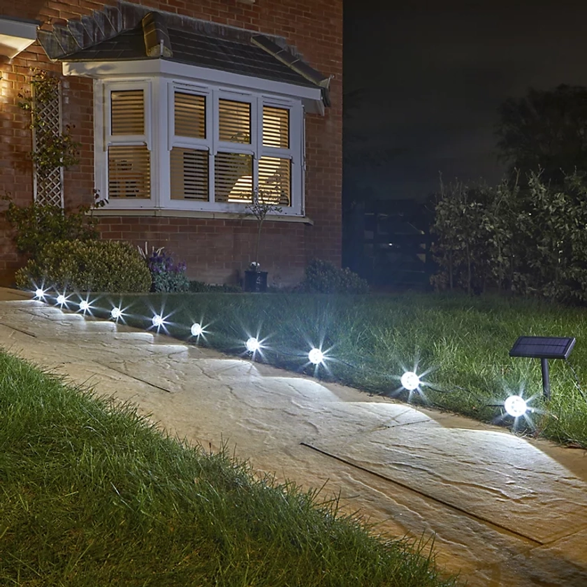 Smart Solar Multispot Black Spike Solar-powered 5lm LED Outdoor Ground light, Set of 10 | DIY at B&Q