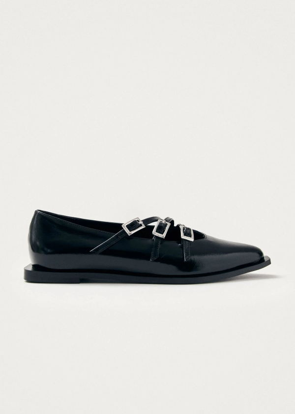 Jive Onix Black Leather Ballet Flats | ALOHAS