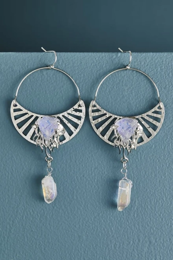 Opalite Drop Metal Earrings