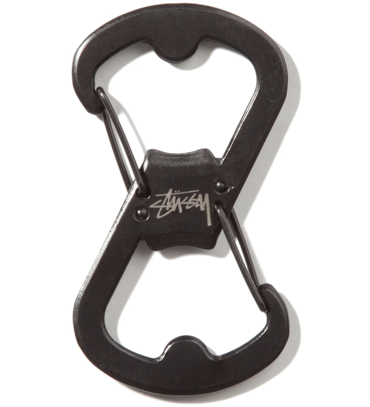 Stüssy - Black Stock S-Biner Carabiner | HBX - Globally Curated Fashion and Lifestyle by Hypebeast