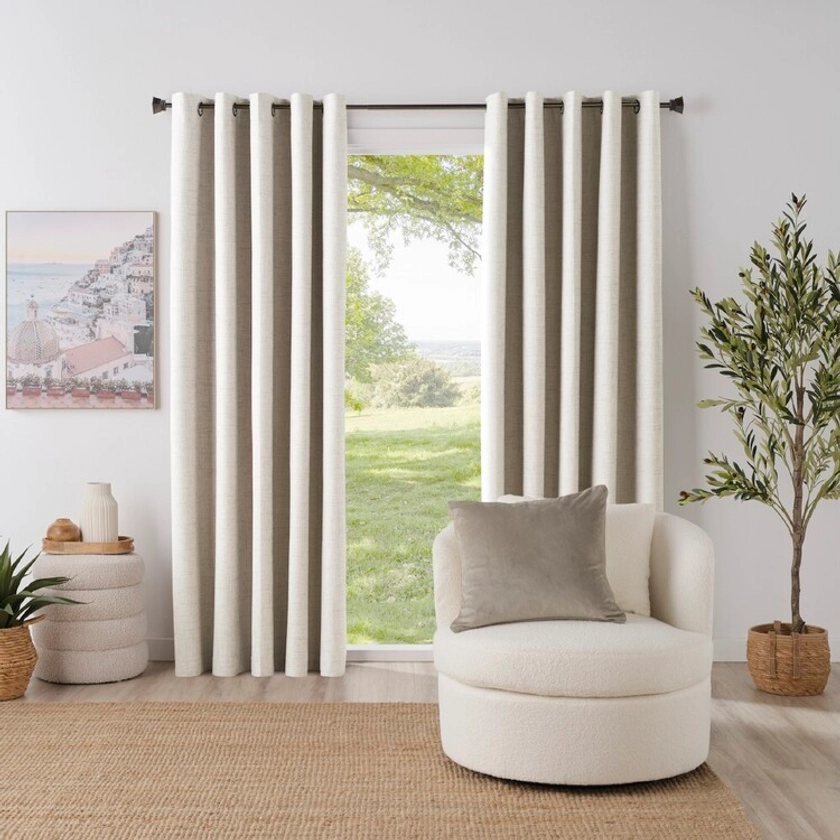 Brampton House Bayley Blockout Eyelet Curtains Natural