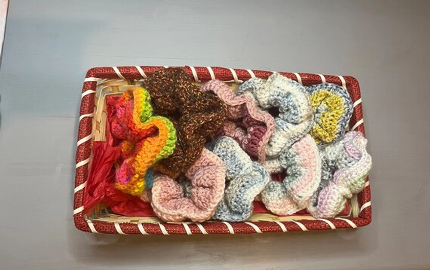 Pack of Four Crochet Hair Scrunchies