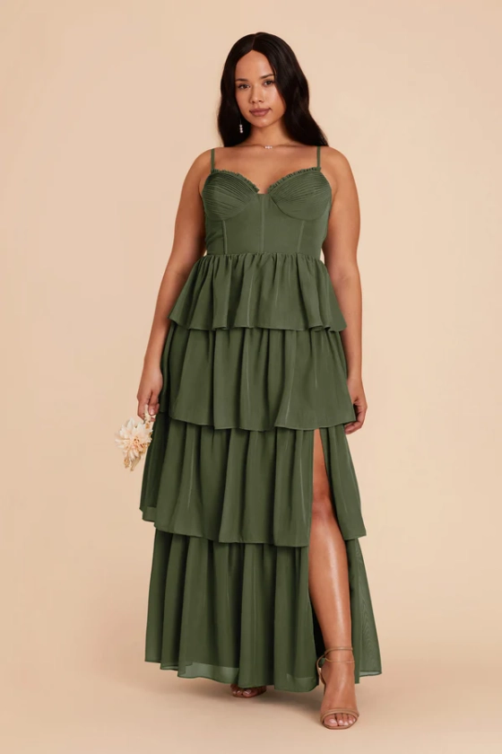 Lola Chiffon Dress - Olive