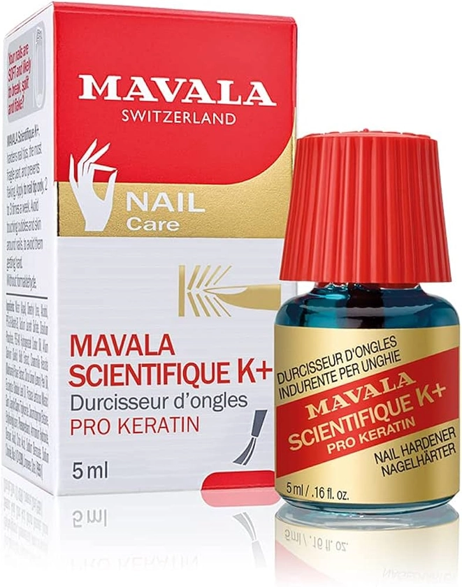 MAVALA Scientifique K+ Keratin Hardener Strengthener | Protect Nails | Avoid Breaking and Splitting | Supports Natural Keratinization | Multi-color, 0.16 Fl Oz