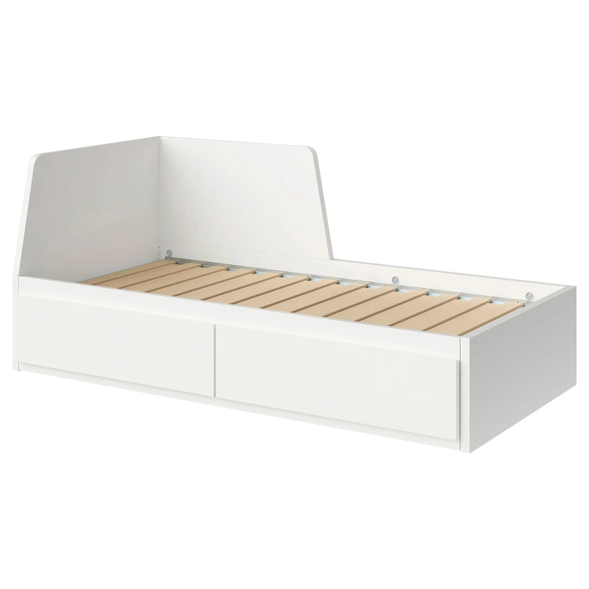 FLEKKE Day-bed frame with 2 drawers - white 80x200 cm