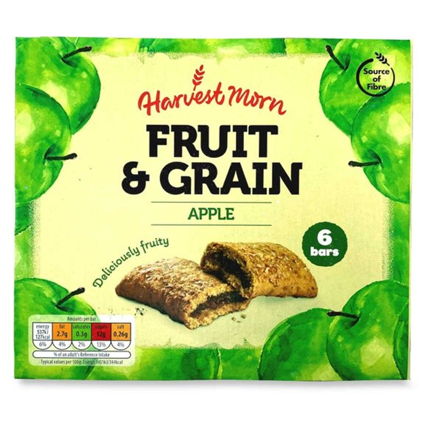 Harvest Morn 6 Apple Fruit & Grain Cereal Bars 222g