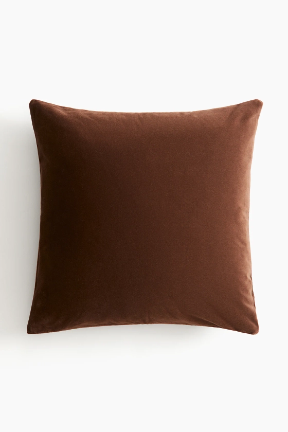 Housse de coussin en velours - Marron - Home All | H&M FR