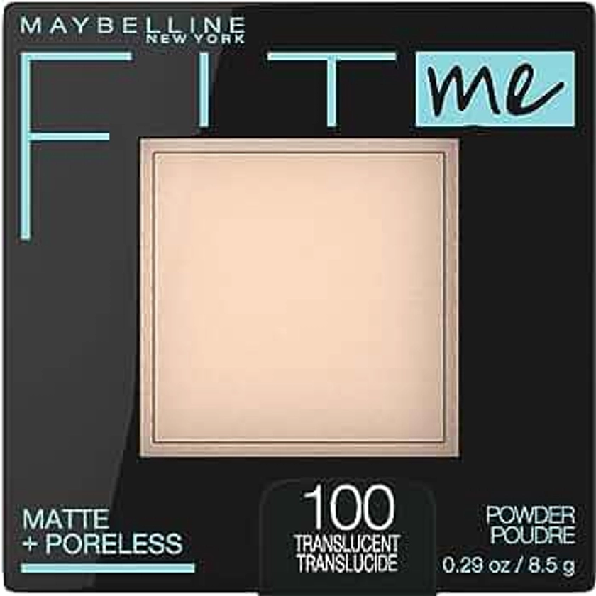 Maybelline Fit Me Matte + Poreless Pressed Face Powder Makeup & Setting Powder, Translucent, 1 Count