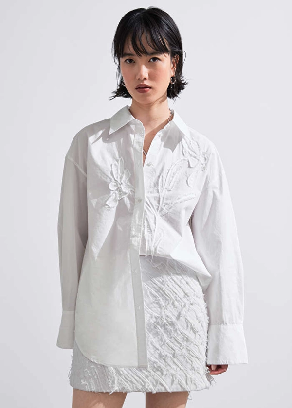 Floral-Embroidery Shirt - White - & Other Stories NL