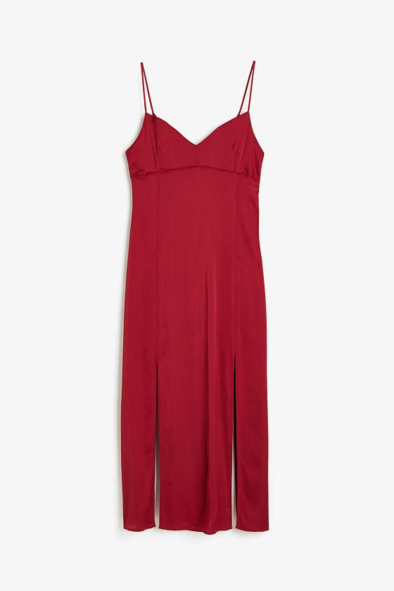 Satin nightslip - Dark red - Ladies | H&M GB