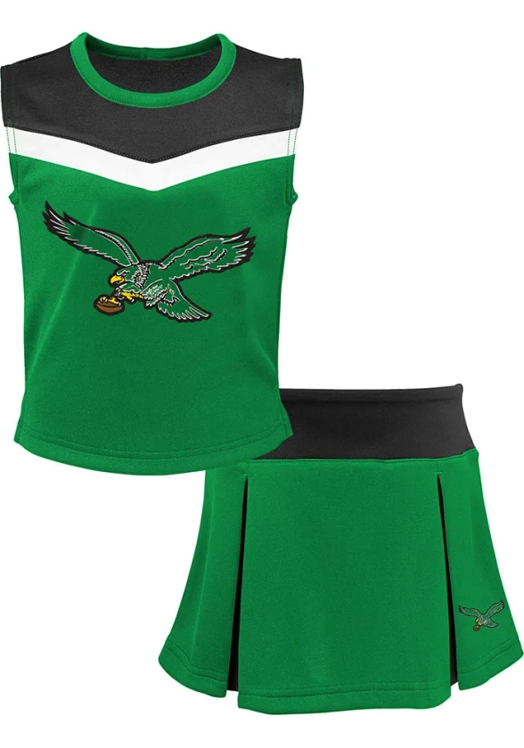 Philadelphia Eagles Girls Kelly Green Spirit Cheer 2PC Set Cheer