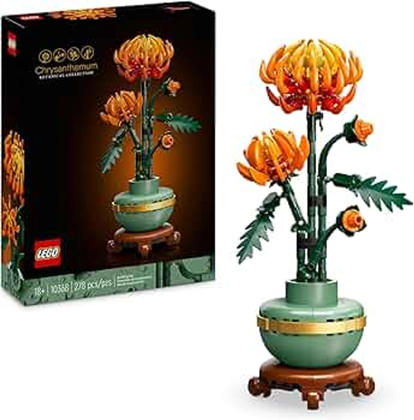 LEGO Icons Crisantemo, Fiore Finto da Costruire, Decorazione Floreale Artificiale per Casa, Hobby Creativo per Adulti, Regalo di Compleanno per Donna, Uomo, Lei o Lui dalla Botanical Collection 10368