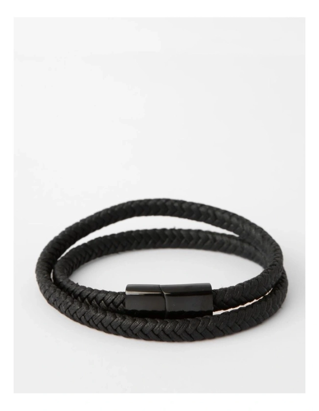 Blaq Double Wrap Bracelet in Black | MYER