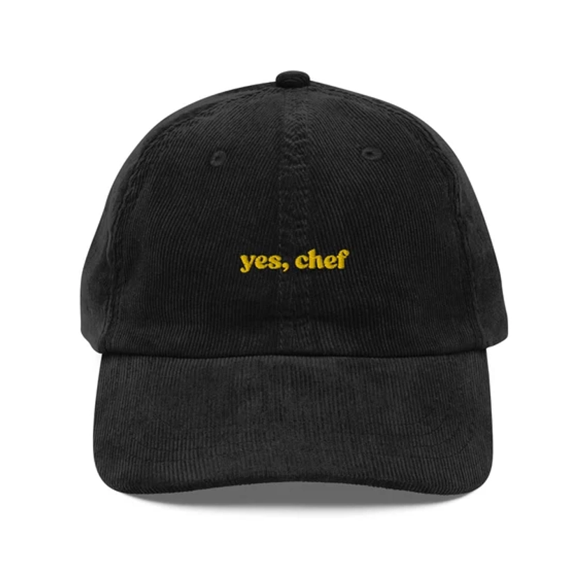 Yes, Chef Embroidered Corduroy Hat Baseball Cap - Etsy