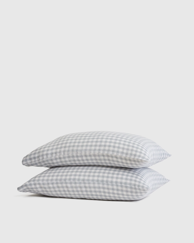 European Linen Gingham Pillowcase Set