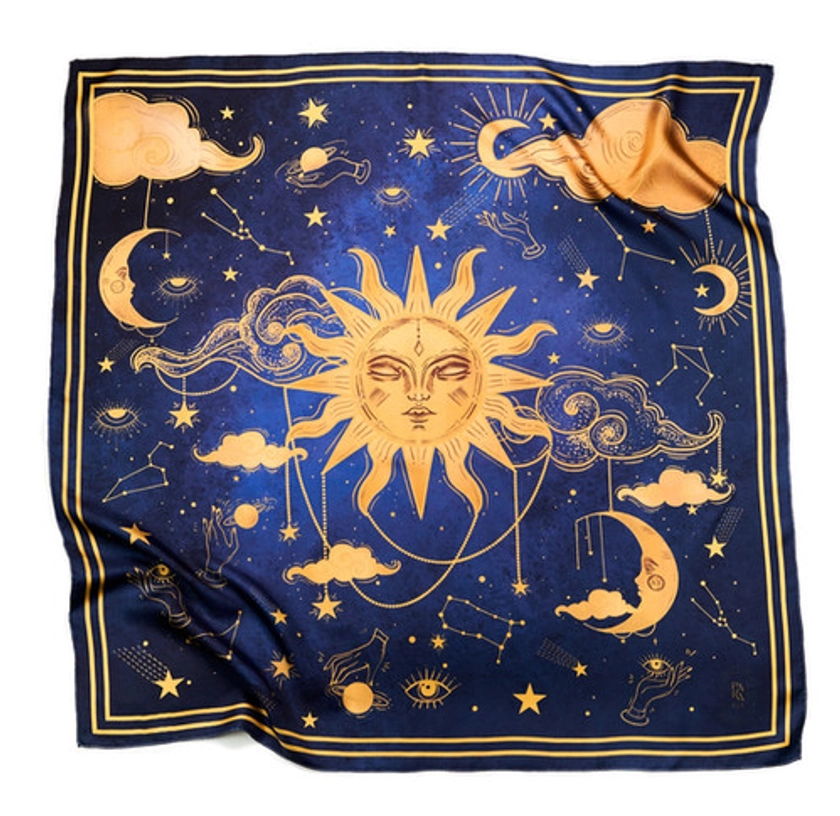 "Age of Aquarius" silk-faille scarf | Para Ruk Israel