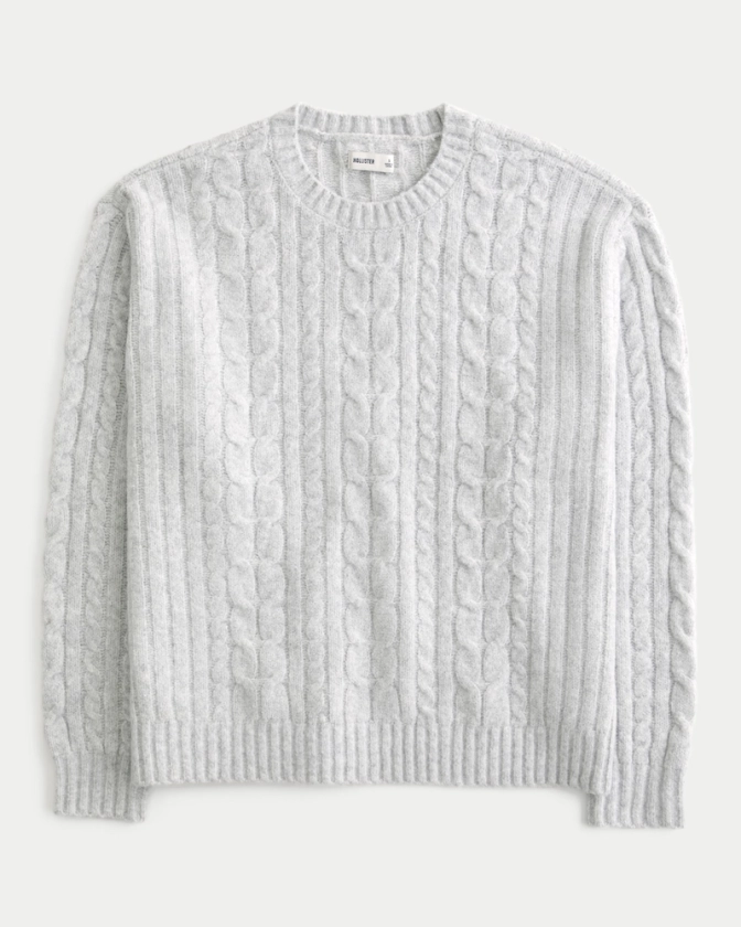 Women's Hollister Comfy Cloud Cable-Knit Crew Sweater | Women's Tops | HollisterCo.com