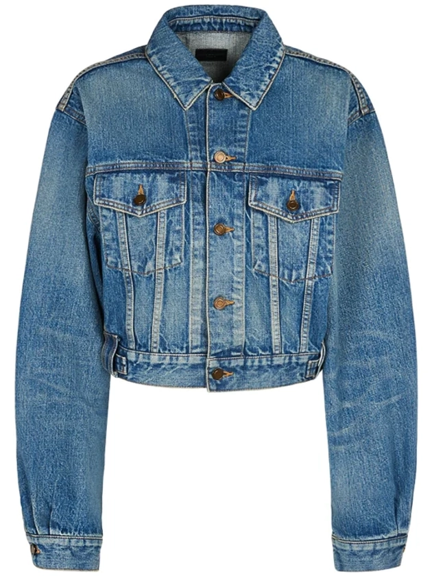 Giacca 80’s in denim di cotone - Saint Laurent - Donna | Luisaviaroma