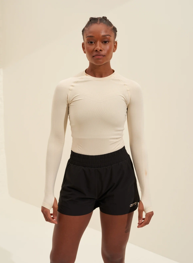 Oat White Soft Seamless Long Sleeve