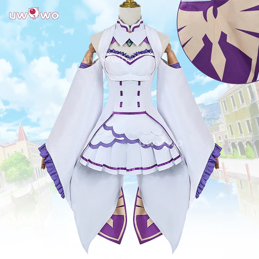 Uwowo Collab Series: Re:Zero Emilia Casual Dress Cosplay Costume