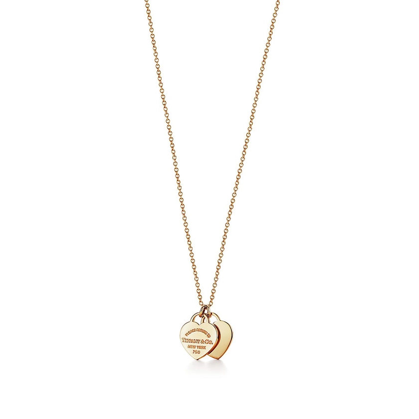 Return to Tiffany®Double Heart Tag Pendant in Yellow Gold, Mini