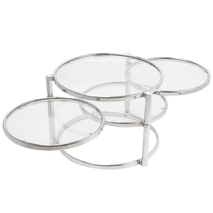 Table triple pivotante verre Leitmotiv W.Steel