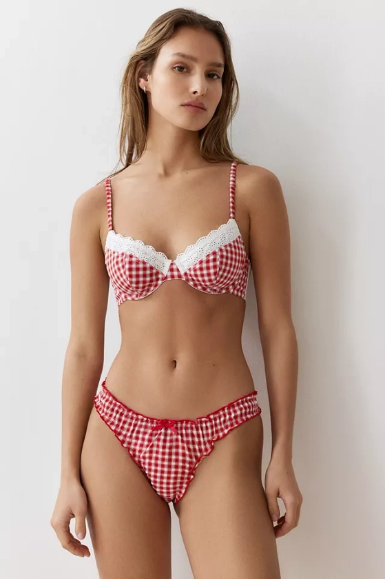 Out From Under Red Gingham Thong