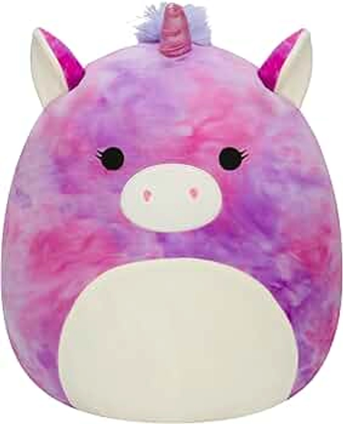 Squishmallows Original 14-Inch Lola Purple and Pink Tie-Dye Unicorn - Large Ultrasoft Official Jazwares Plush