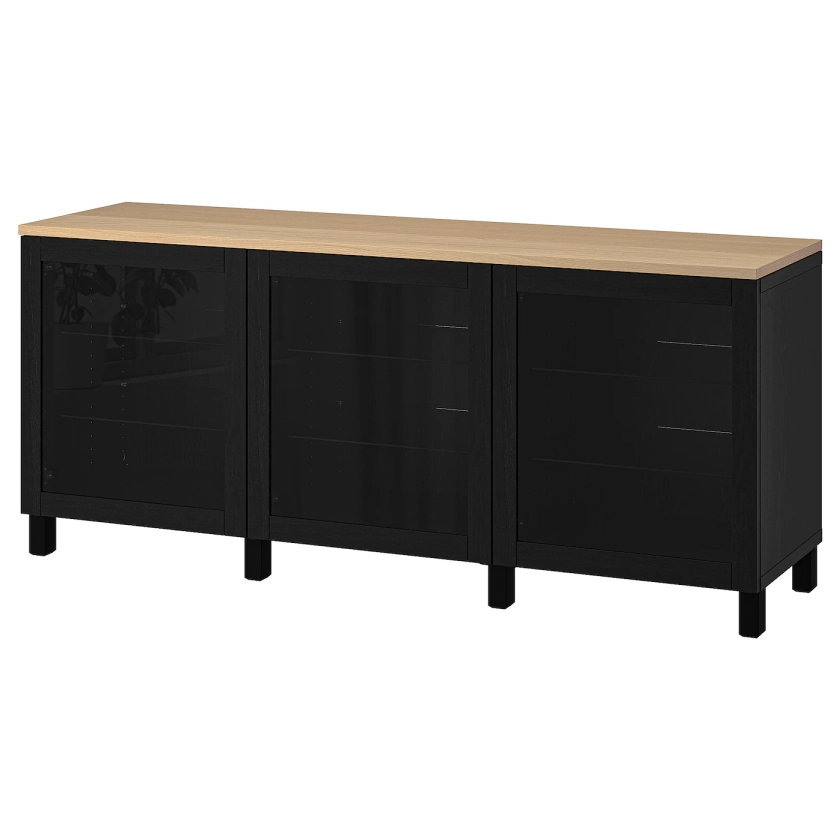 BESTÅ combinaison rangement portes, noir/Sindvik/Stubbarp noir, 180x42x76 cm - IKEA