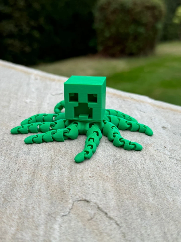 Minecraft Creeper Octopus 3D Printed Toy Fidget Sensory Desk Toys Unique Gift Stocking Filler - Etsy UK