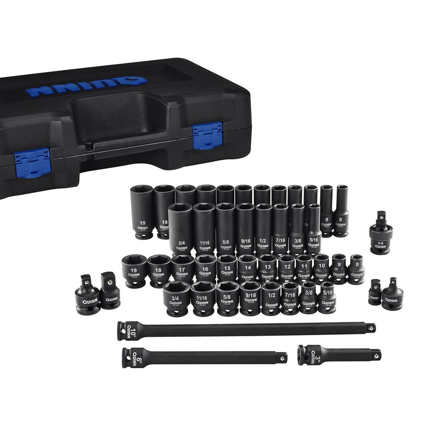 3/8 in. Drive SAE and Metric Master Impact Socket Set, 48 Piece