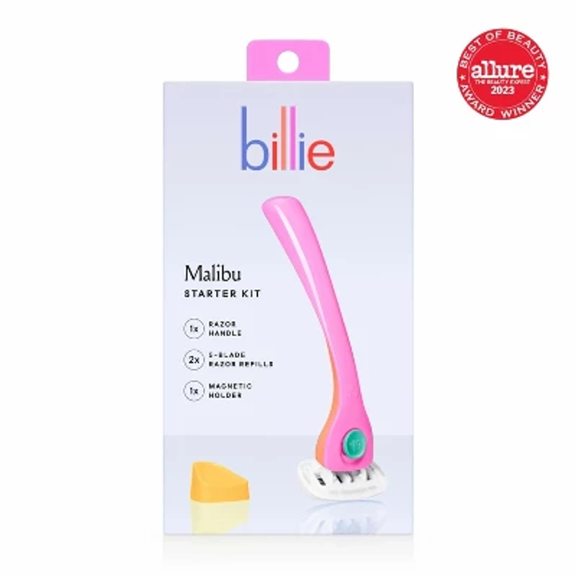 Billie Women's Malibu Razor Kit - 1 Handle + Magnetic Holder + 2 Blade Refills