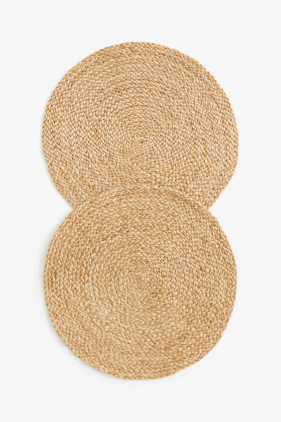 2-pack jute place mats - Beige - Home All | H&M GB