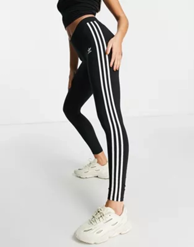 adidas Originals 3 stripe legging in black | ASOS