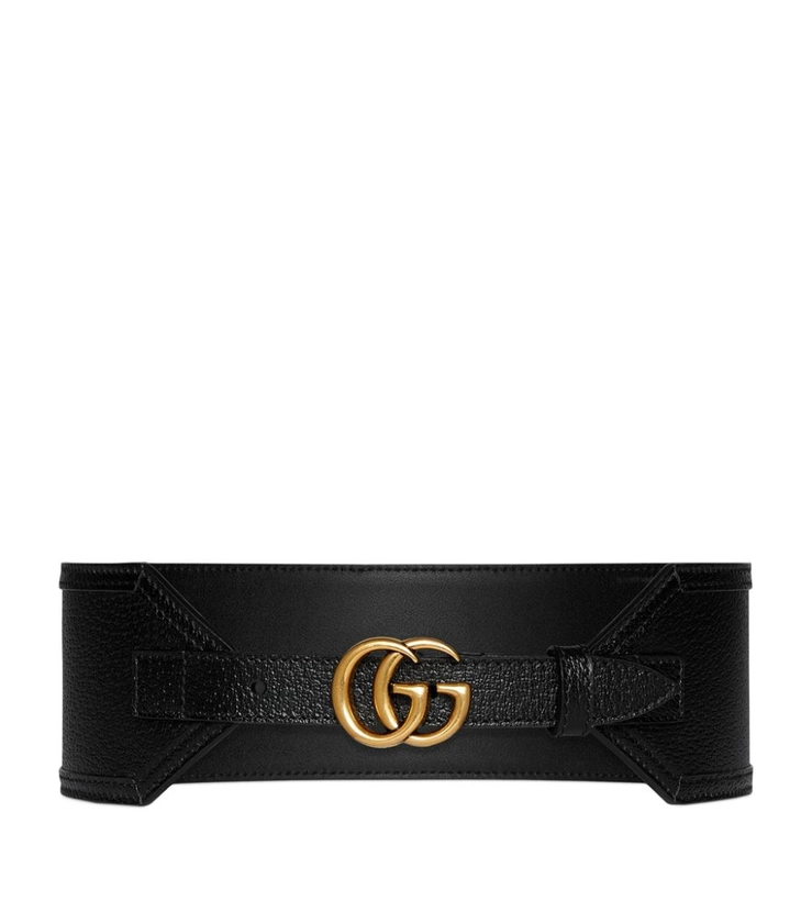 Womens Gucci black Leather GG Marmont Wide Belt | Harrods # {CountryCode}