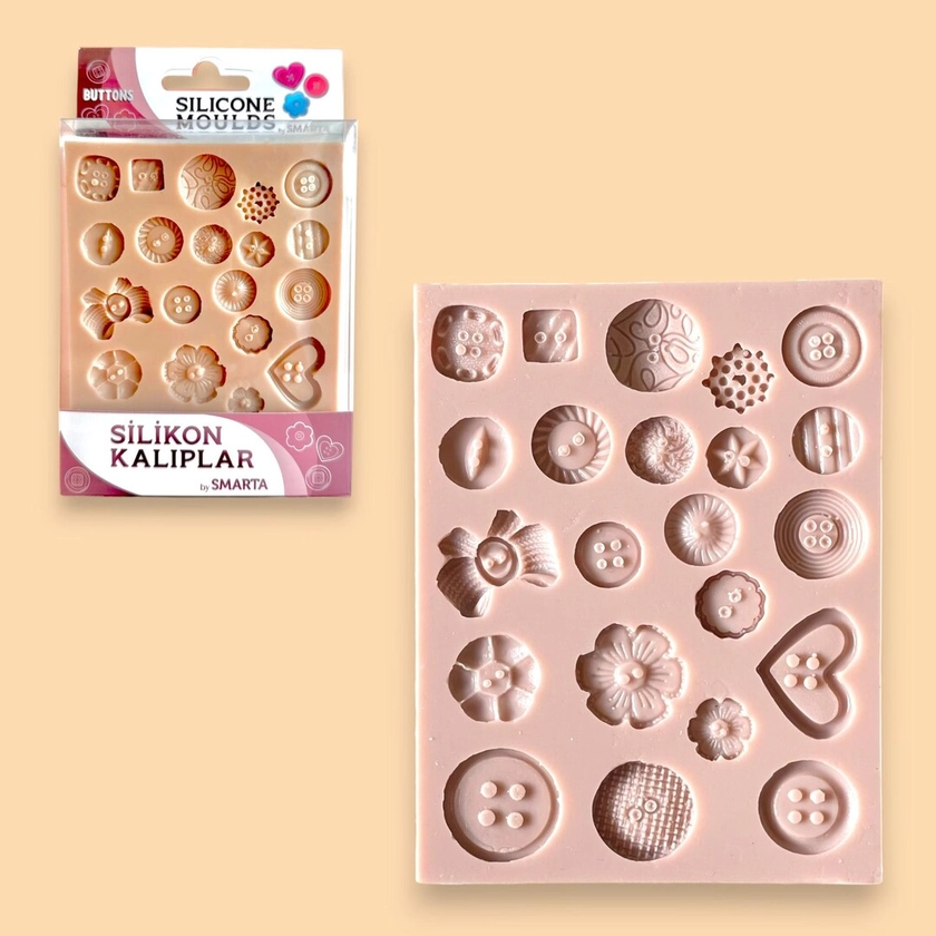 Buttons Polymer Clay Moulds Flower Button Silicone Molds Art Supplies Modelling Tool Polymer Clay Shapes - Etsy UK