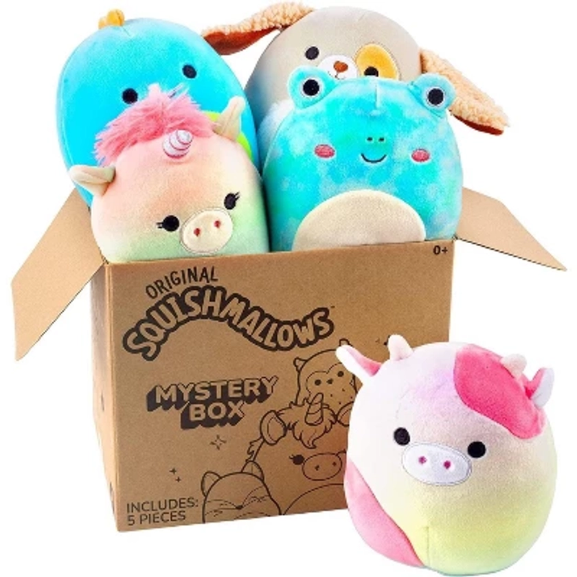 Squishmallow 5" Plush Mystery Box 5-Pack - Assorted Set of Various Styles - Official Kellytoy - Cute and Soft Squishy Stuffed Animal Toy - Great Gift