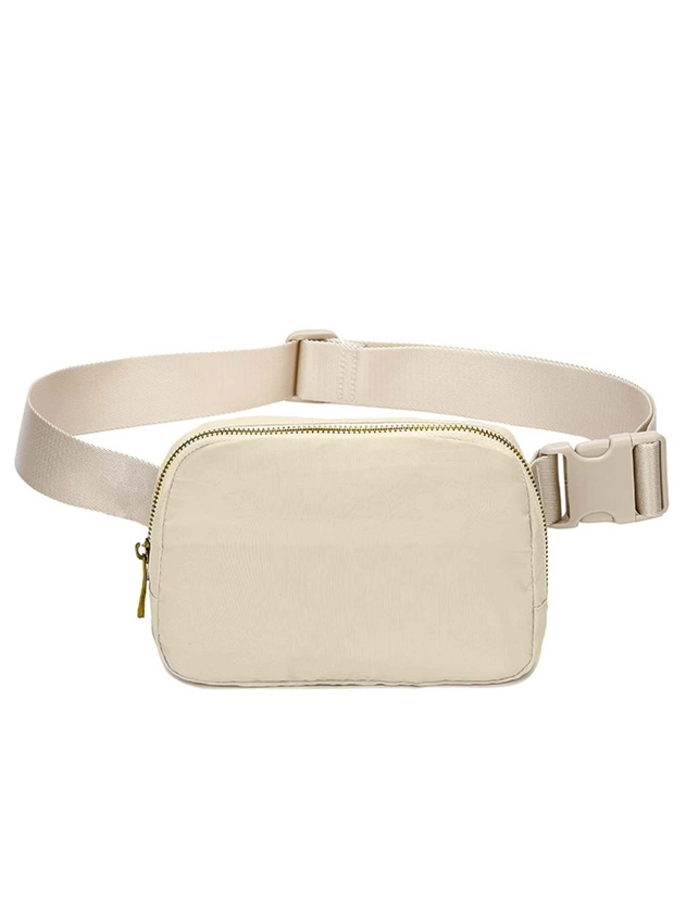 Small Fanny Pack Beige Fashionable Release Buckle For Sport, Mothers Day Gift For Mom